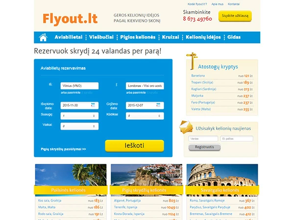 Kelionių portalas interneto svetainės kūrimas
