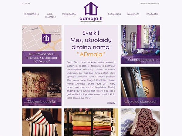 Užuolaidų salonas interneto svetainės kūrimas