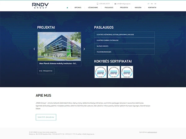 Rndv group interneto svetainės kūrimas