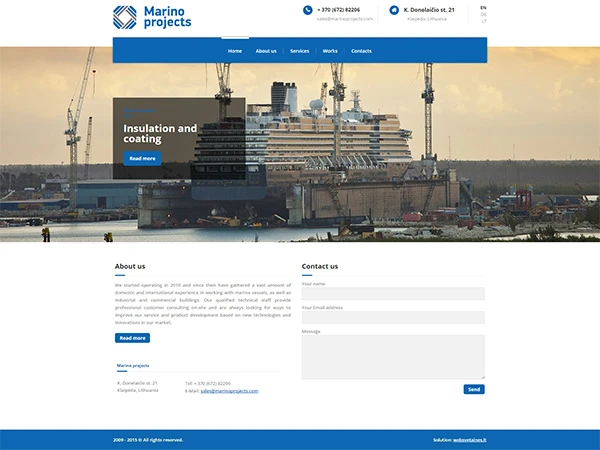 Marino Projects interneto svetainės kūrimas