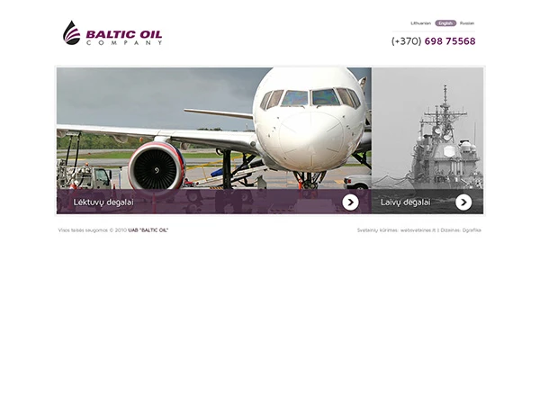 Baltic Oil Company interneto svetainės kūrimas
