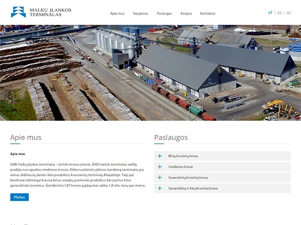 Malkų terminalas interneto svetainės kūrimas