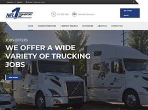 Nr1Trans logistika interneto svetainės kūrimas