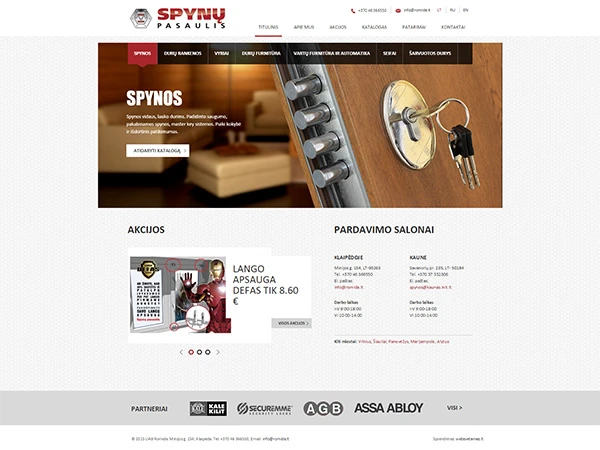 Spynų pasaulis interneto svetainės kūrimas