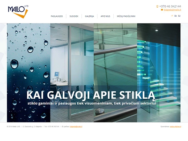 Mailo stiklas interneto svetainės kūrimas
